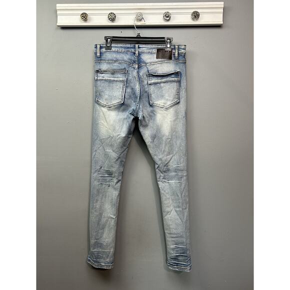 M. Society Politically Incorrect Jeans Distressed Mens 36x32 Measures 34x31 - Picture 1 of 9